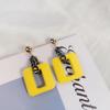 Niche Design Chain Stud Earrings, Stylish Geometric Square Earrings, Cold Wind Earrings