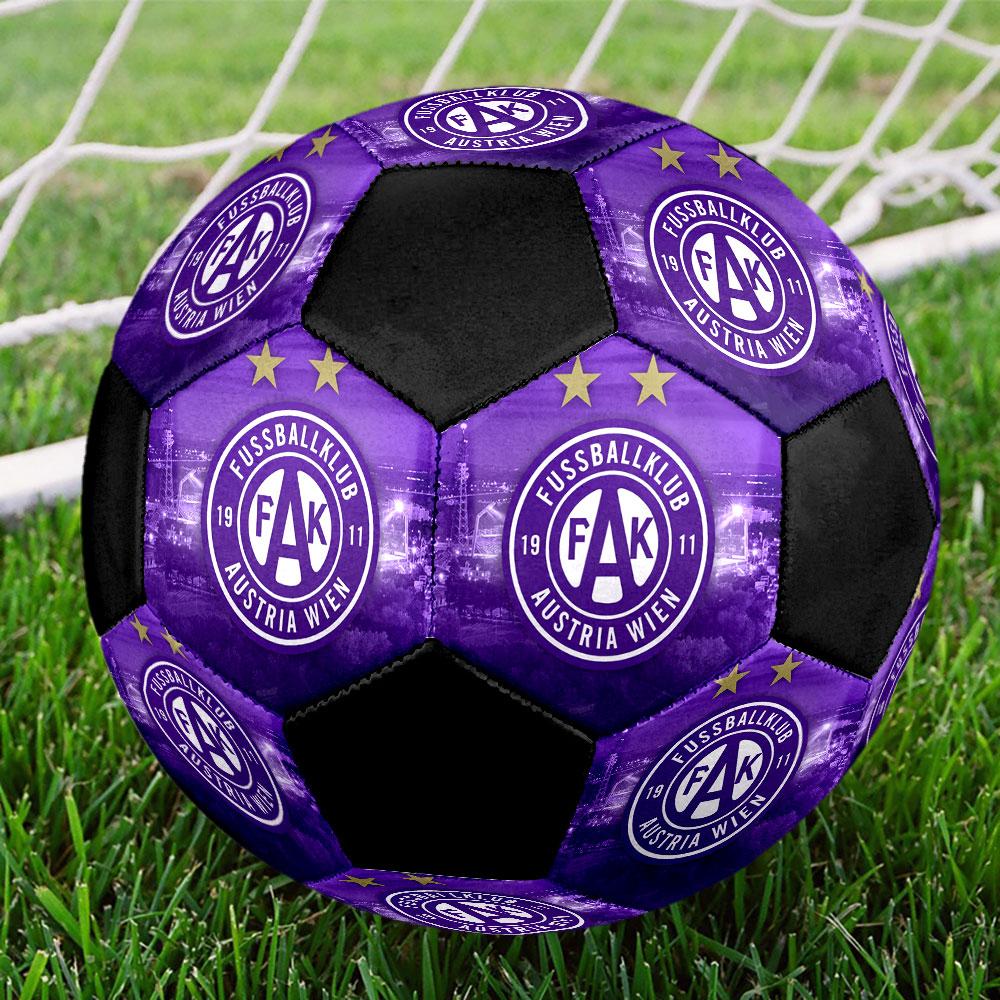 Austria Vienna FC Size 5 Soccer Ball, Machine-Stitched PVC, Durable & High Bounce, All Ages Fit, Fan Merchandise, Matches & Outdoor Use.