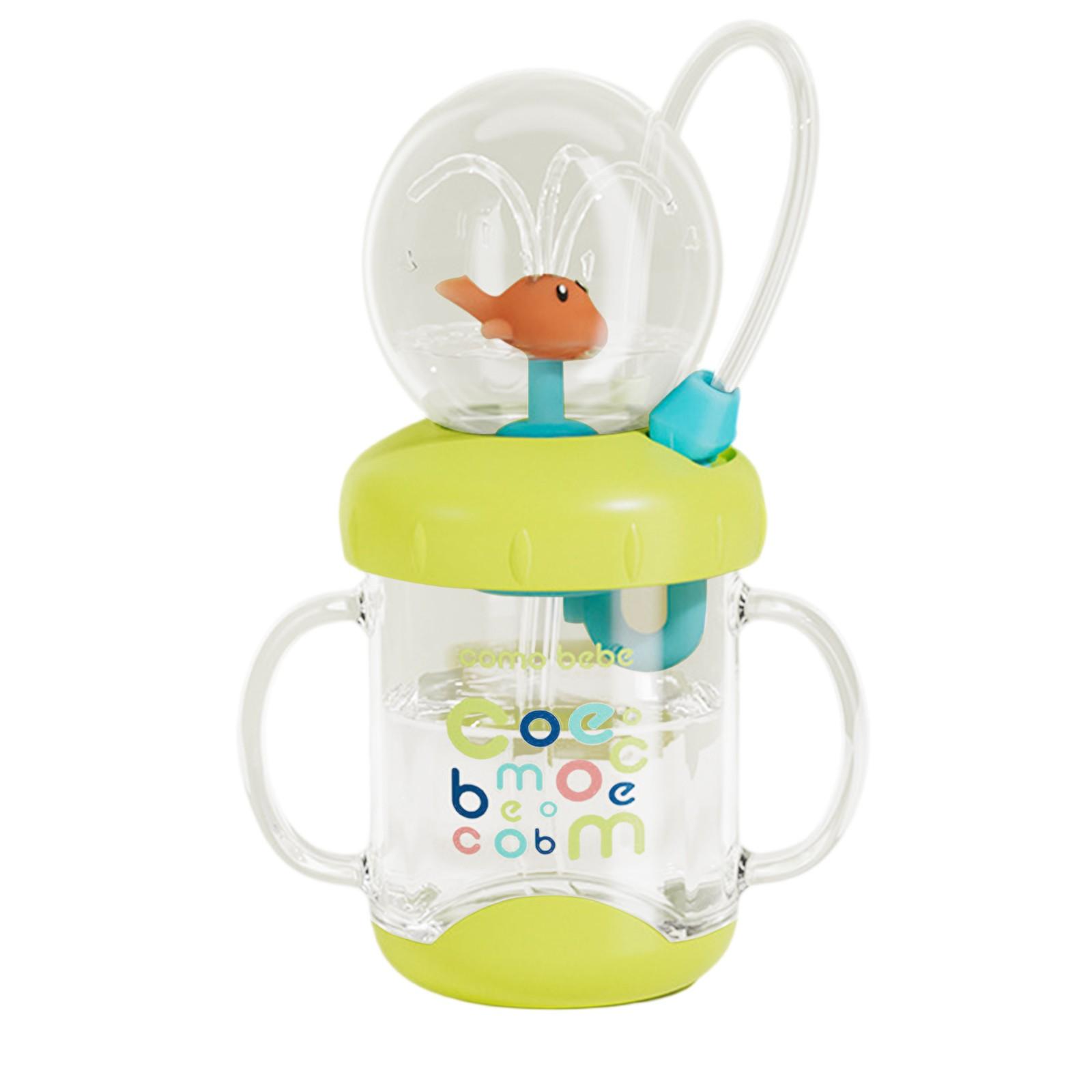 

Стакан-кит для взрослых, поильник для взрослых с изображением кита, бутылка для воды, поильник с трубочкой и ручкой, устойчивый к ожогам и протеканиям One Size зелёный