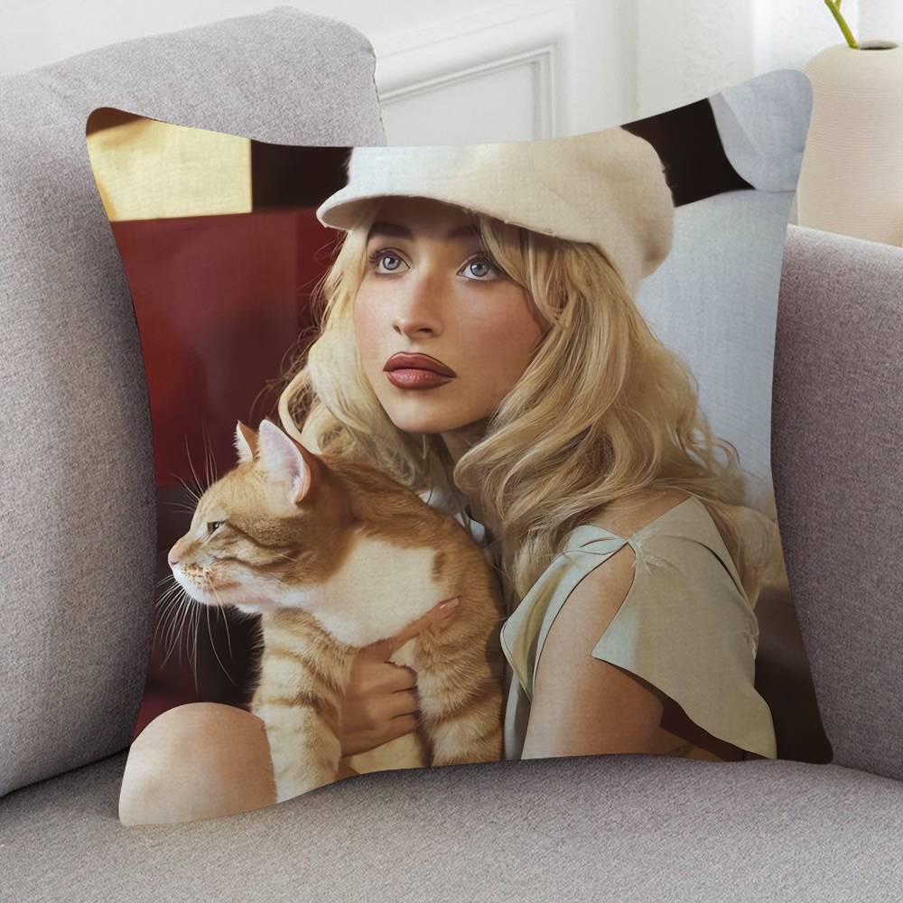 Singer Sabrina Carpenter Soft Comfortable Pillow Case Cartoon For Sofa Living Cat Room Home Office Retro Decor Protective Cover