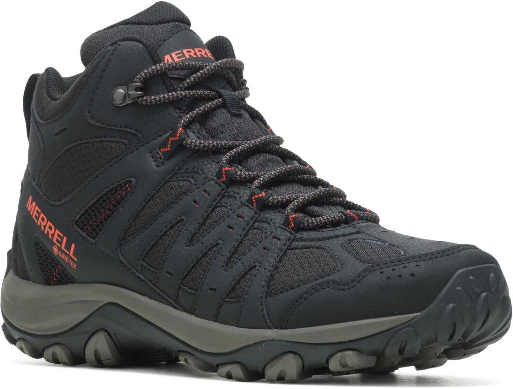 Men's Trekking Shoes Merrell Accentor 3 Gore-Tex Mid Boots Black Tangerine