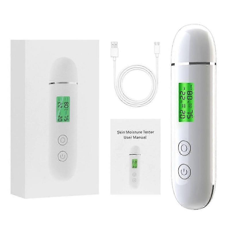 Hautfeuchtigkeitsmesser Smart Wasser- und Öl-Tester LCD-Anzeige Gesichtshautfeuchtigkeitsmesser Fluoreszenzmitteldetektor