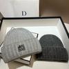 Paris Big-Name Love Rabbit Fur Knitted Hat Winter Simple Double Fold Edge Enlarged Ear Hat Nordic Cold Hat