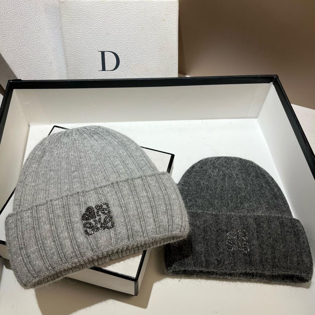 Paris Big-Name Love Rabbit Fur Knitted Hat Winter Simple Double Fold Edge Enlarged Ear Hat Nordic Cold Hat