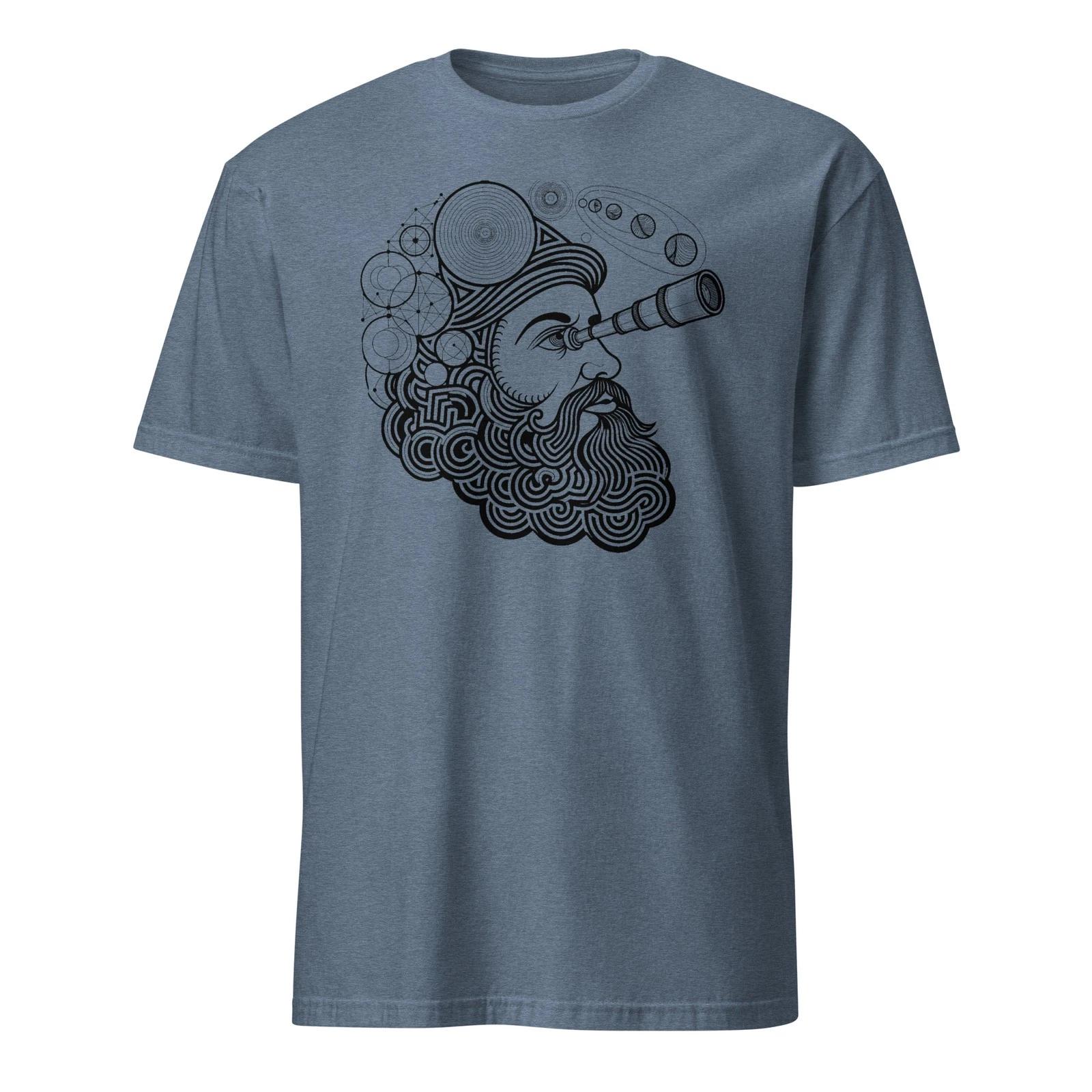 Galileo Galilei Line Art T-T-Shirt, Minimalist Science Astronomy Tee, Renaissance XL