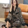 Pajamas Women's Spring and Autumn New Sexy Ice Silk Long-sleeved High-end Summer Women's Silk Loungewear Two-piece Set