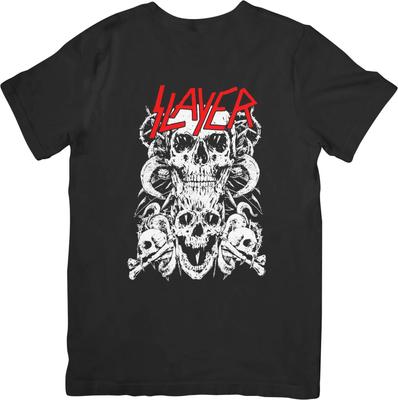 Slayer Music Unisex-Passform für Männer & Frauen Qualitäts-Baumwoll-T-Shirt Schwarz