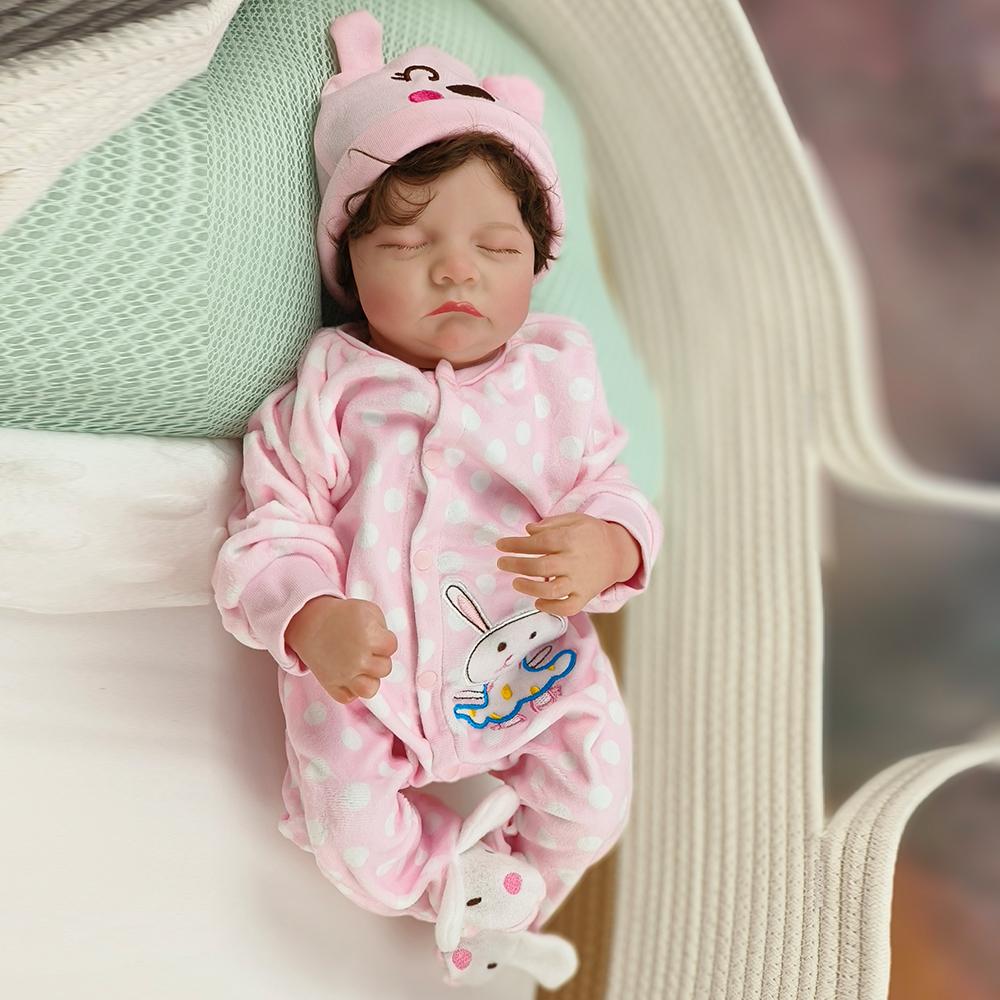 

Куклы Bebe Reborn, 48 см, окрашенная кукла для новорожденных с прошитыми волосами и мягкими на ощупь куклами, игрушки для детского подарка 48cm