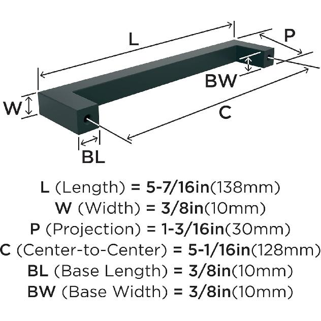 Miseno MCPPZ005 Studio 5-1/6 Inch Center To Center Handle-Style Cabinet Pull - Champagne Bronze
