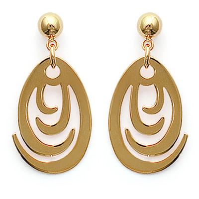 [G3410] - Gold Plated 'Choreography' Earrings - 18x11 Mm
