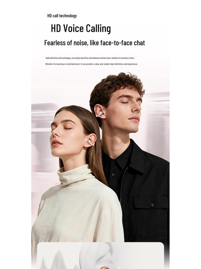 OWS Heart-Shaped Bone Conduction Wireless Earphones with Clip-On Lanyard & Ultra-Long Battery Life