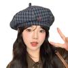 Early Autumn Versatile Embroidered Flower Beret Korean New Sweet and Cute Octagonal Hat for Women Showing Their Faces Little Painter Hat