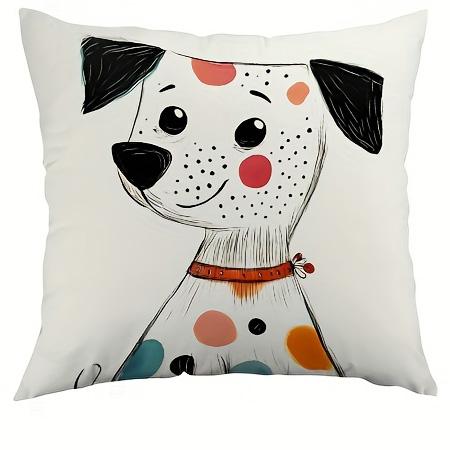Cartoon Color Dog Pattern Cushion Cover Sofa Chair Car Waist Throw Pillows Office Bedroom Pillowcase Home Living Room Decorative