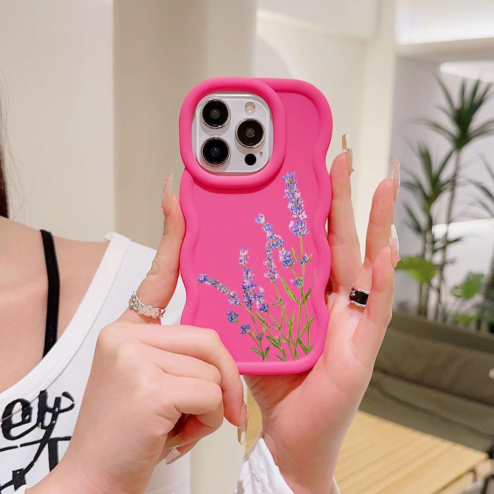 N86 Mały świeży kwiat motyl Macaron Falista krawędź etui na telefony iPhone 16 Pro Max Samsung S24 Plus S23 Ultra Xiaomi Redmi Note 13 etui odporne na wstrząsy
