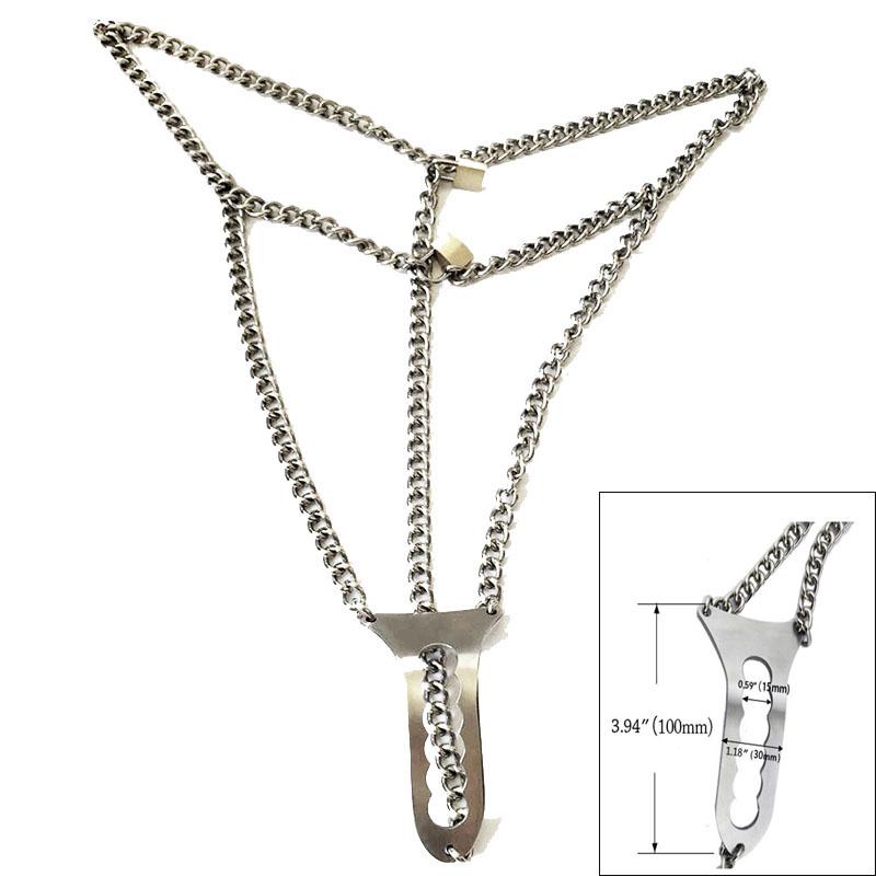 Dámský neviditelný pás cudnosti Kov Nerezová ocel/PU Kožené zamykací kalhoty BDSM Bondage Restraint Sex zařízení pro ženy