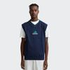 adidas Solid Color V-Neck Sleeveless Vest Men Tops Blue HG8092