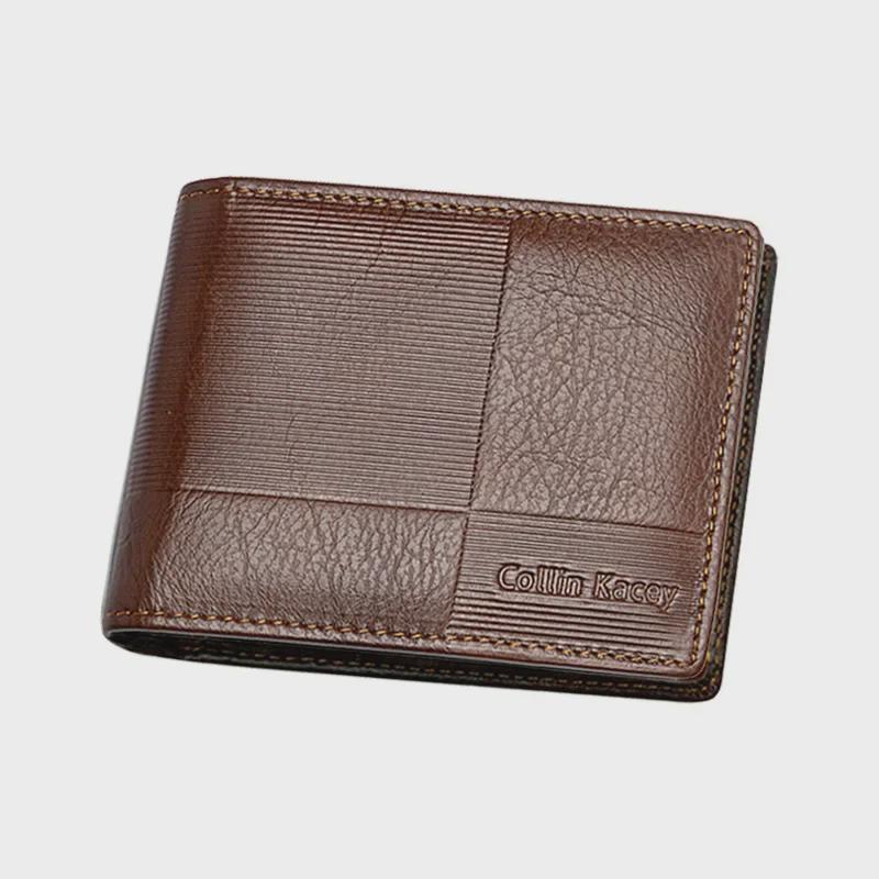 "Men's Casual Cowhide ID & Card Short Wallet"