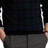 Polo Ralph Lauren FW22 Rutig Crew Neck Pullover Sweatshirt Herr sweatshirt Mörkblå 710878845-001