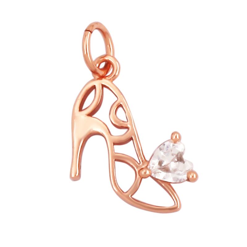 Fashion Cowboy Hat Boots Dance Shoes Bra Birdcage Sports Charm Pendant,Zircon Real Gold Necklace Craft Jewelry Supplies K68