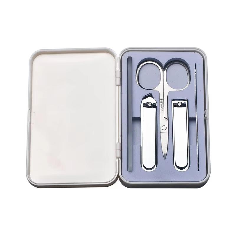 5pcs Custom Logo Professional Pedicure Manicure Kit Beauty Tool Nail Clippers 5 in 1 Stainless Steel Grooming Portable Durable