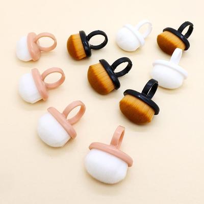 Ringförmiger Nagelstaubpinsel mit feinen Borsten - Mini-Make-up-Werkzeug
