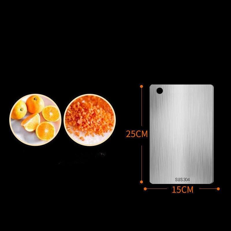 

Двостороння обробна дошка з антибактеріальної нержавіючої сталі 316 - велика, товста та захищена від цвілі 25*15cm срібний