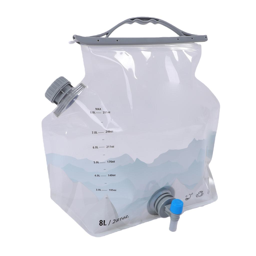 8L Water Storage Bag Large Capacity Faucet Design Portable Foldable Water Container Bag for Camping