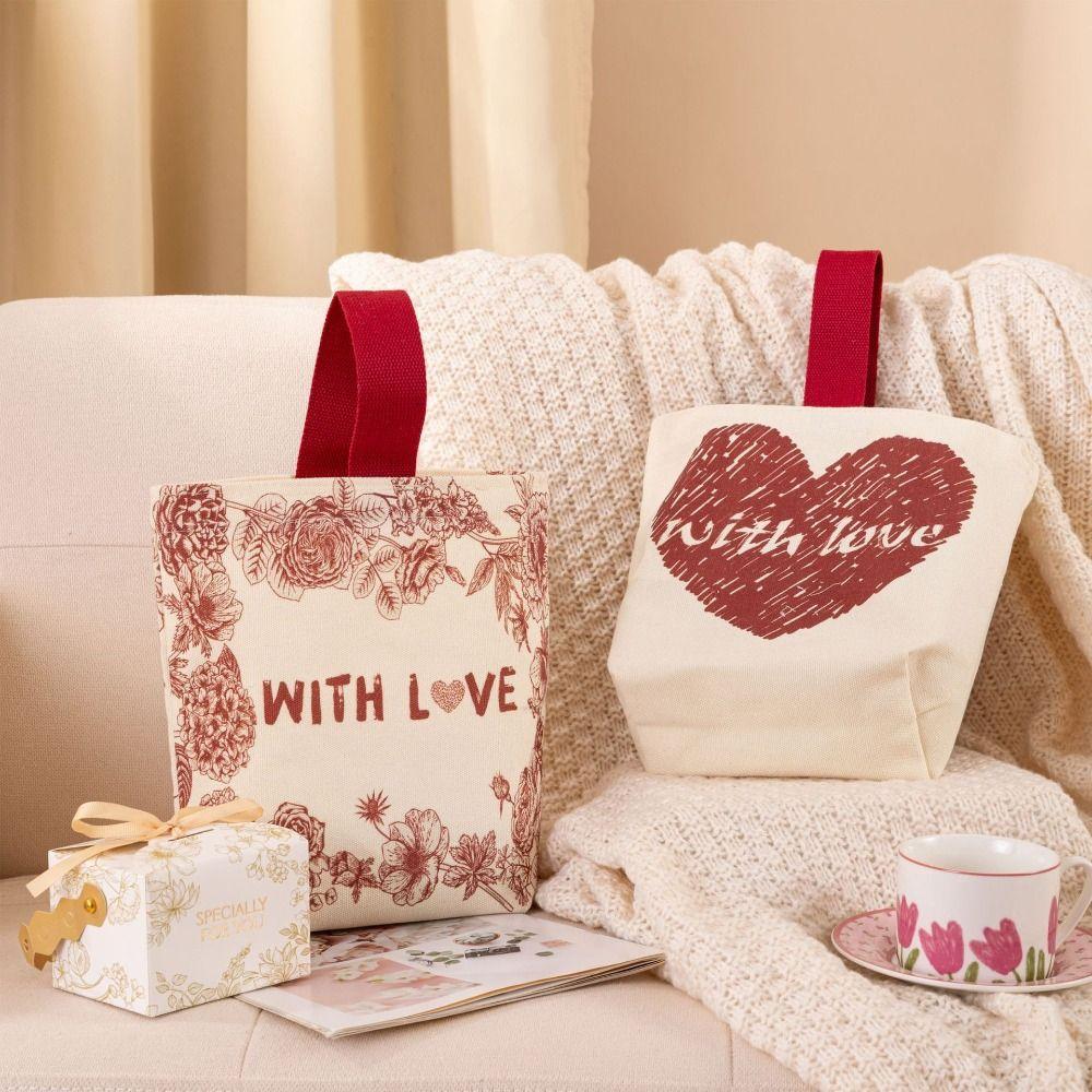 

Portable Wedding Canvas Bags Commuting Bags Wedding Candy Hand-held Bag New Simple Canvas Bags