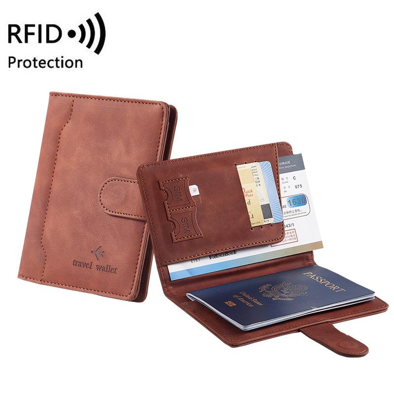 Husă pentru pașaport RFID Suport pentru pașaport Portofel multifuncțional pentru pașaport ID Suport card de credit Portofel de călătorie Accesorii de călătorie