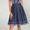 Women's Plaid Oktoberfest Costume German Dirndl Dress Traditional Bavarian Outfits for Halloween Festival Carnival Cosplay