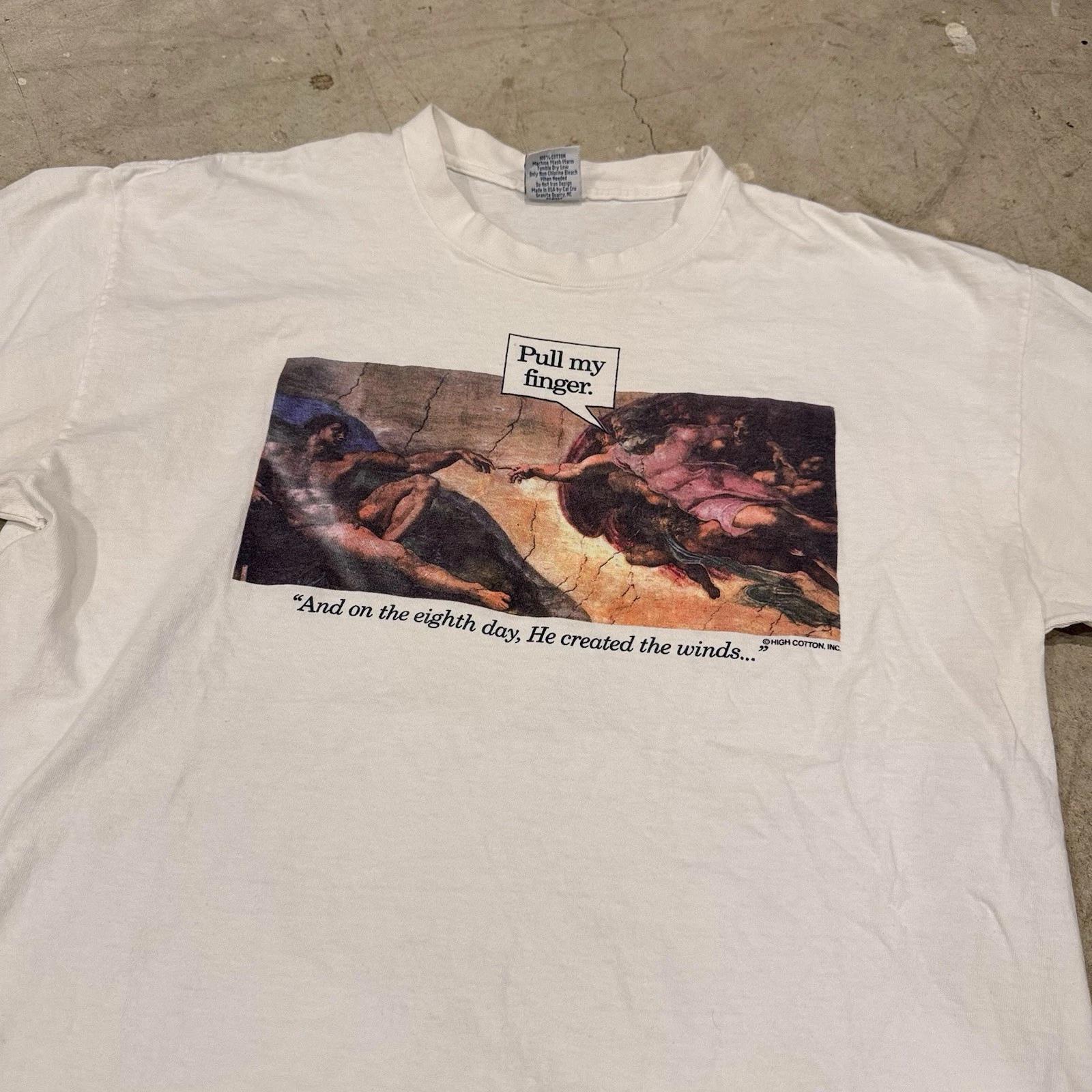 Vintage 90s Michelangelo Creation Parody T T-Shirt Size XL/L Single Stitch M