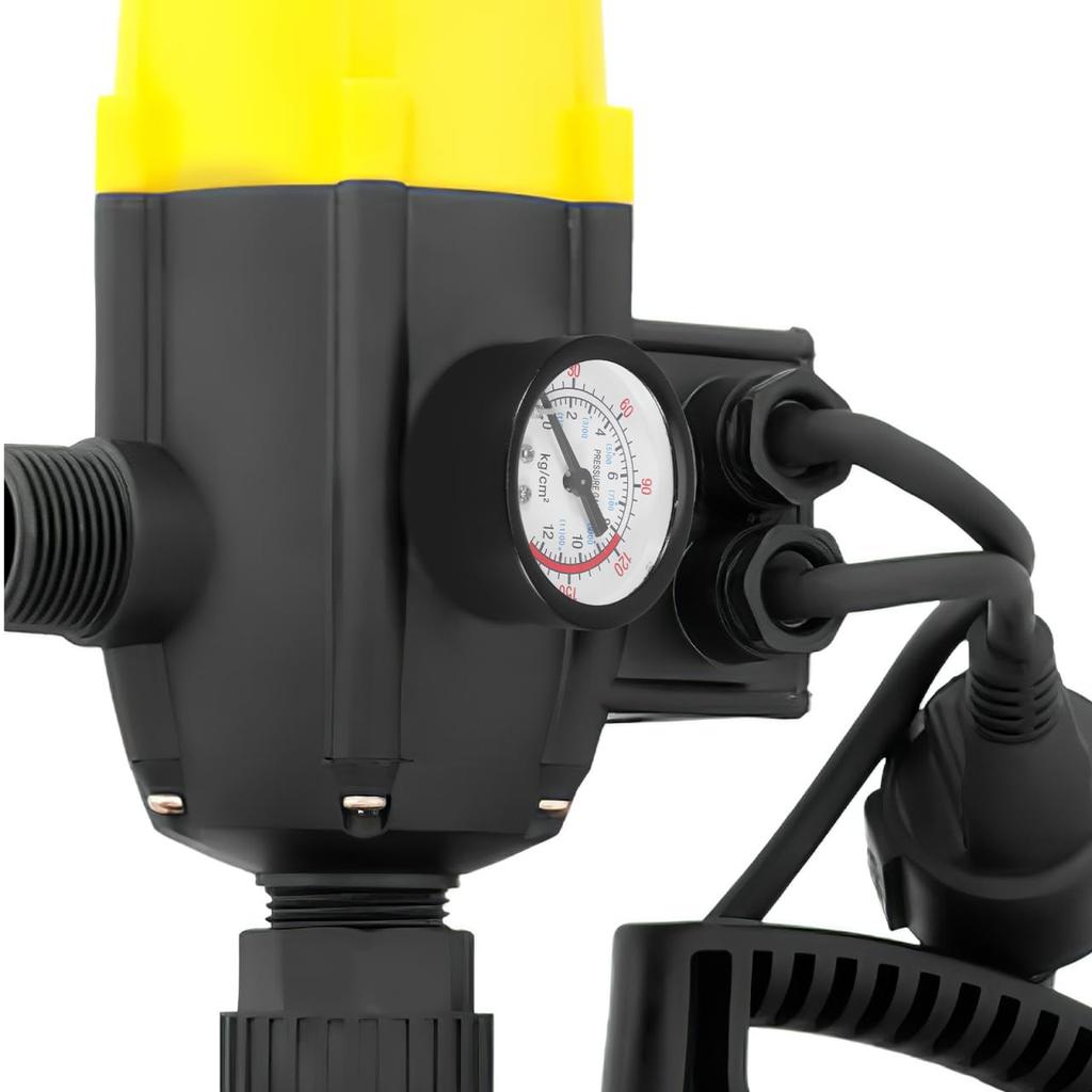 Jojofuny Air Compressor Pressure Gauge with Case, 0-12kg, High Accuracy, Brass Fittings, Bottom Mount Design, for Industrial and Home Use