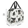 Custom Border Collie Lunch Bag Women Thermal Cooler Insulated Lunch Boxes for Kids School Children Fruit Fresh Storage Bag