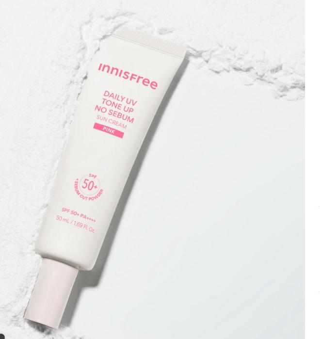 Innisfree Daily UV Tone-Up Sunscreen Pink SPF50+ PA++++ 50ml – Brightening Tone-Up Sun Cream