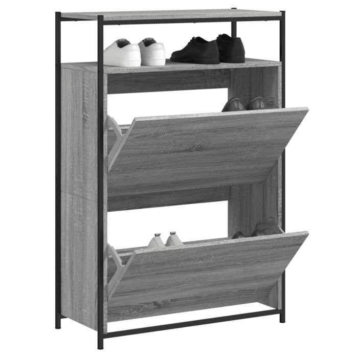 VidaXL Armoire à chaussures sonoma gris 75x34x112 cm bois d'ingénierie 840037