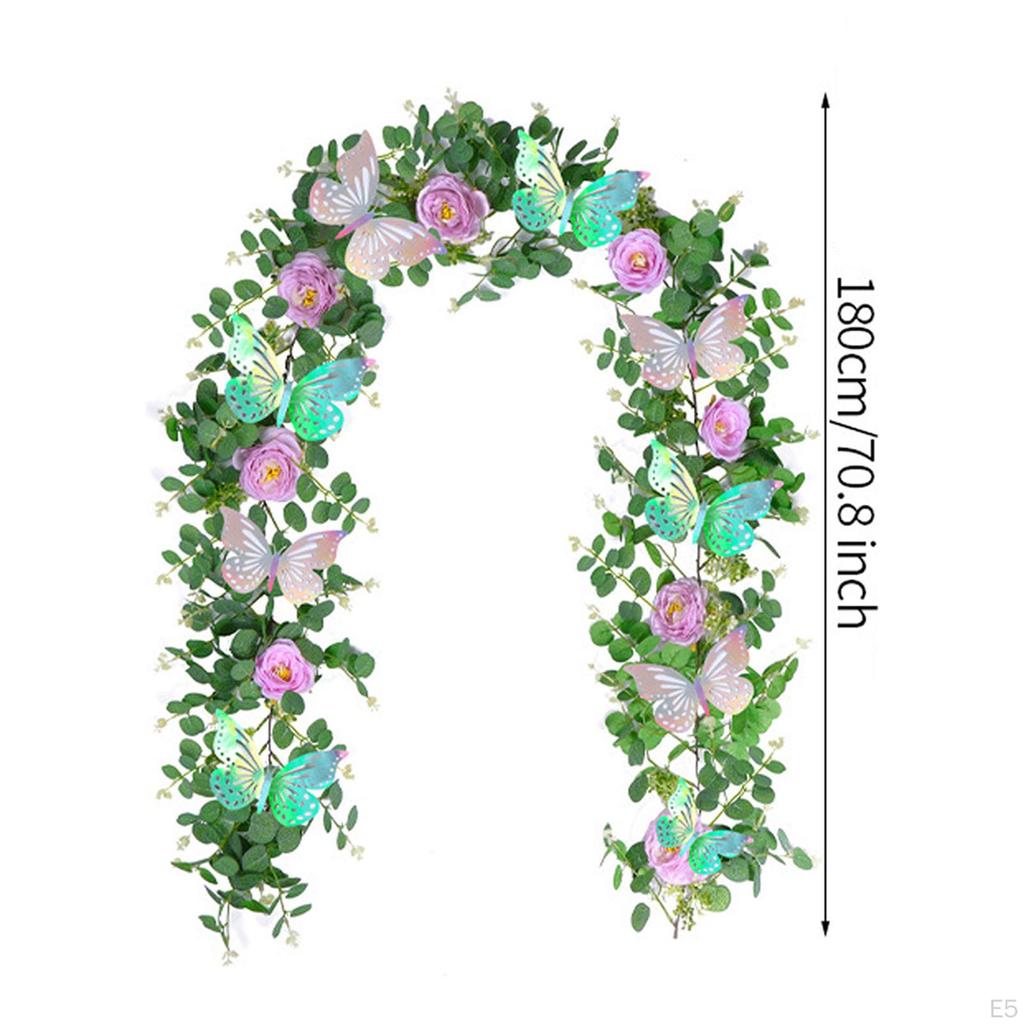 180cm Künstliche Eukalyptus-Blumengirlande mit , für Zimmer Zuhause Zeremonie Hochzeitsdekoration