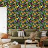 Wallpaper Stained Glass Flowers Bottle Green and Olive 50x1000