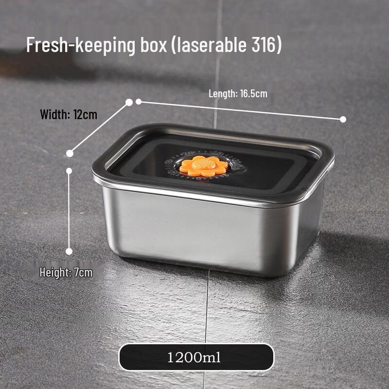 

ZISIZ 304 Stainless Steel Rectangular Food Storage Container Set
