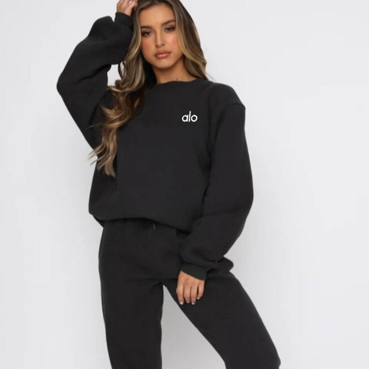 Women's Autumn/Winter Casual Printed Hoodie & Long Pants Set - European & American Style