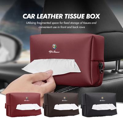 Car Logo Center Console Armrest Tissue Box Seat Back Hanging Paper Boxs For 159 Giulietta 156 147 Giulia Mito GT