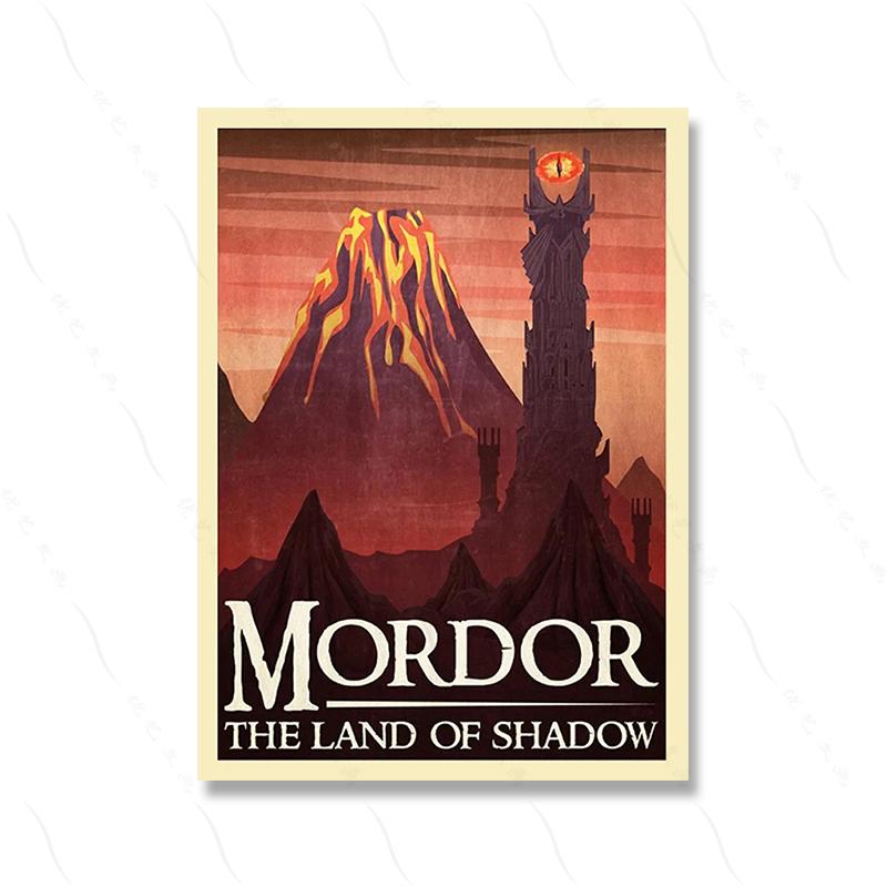 Retro Canvas Painting Abstract Ring Art Poster Print Vintage Film Mordor Castle Lord Magic Kid Bed Room Home Decor Murals
