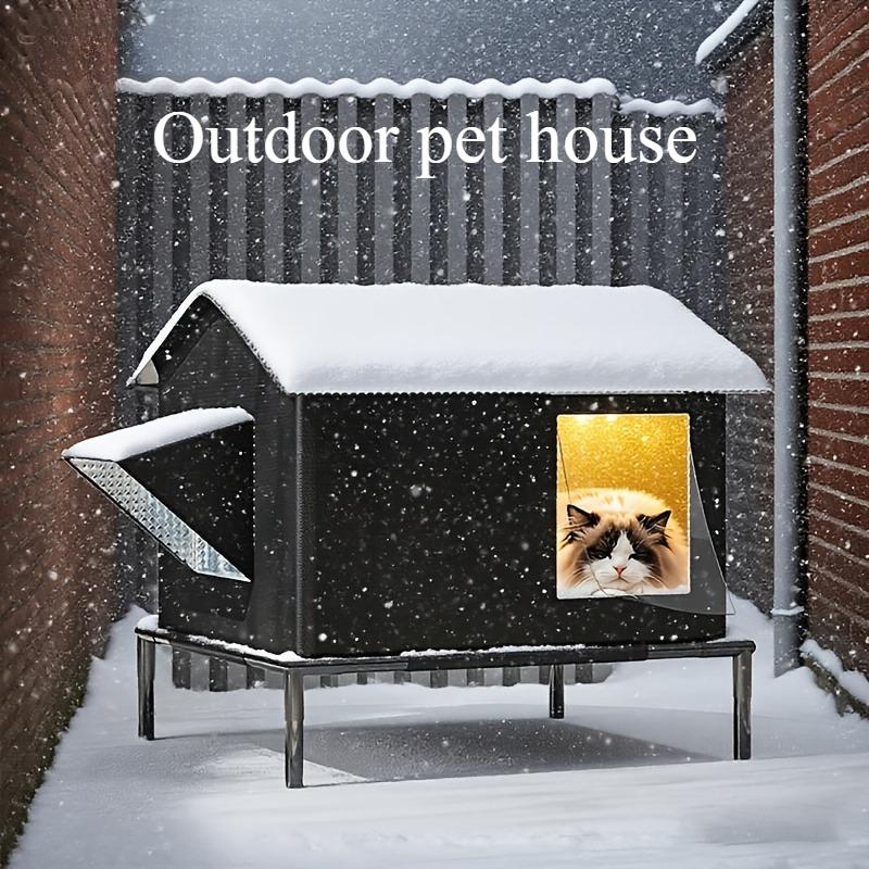 1SET Winter Outdoor Pet House - Heavy Duty Oxford Shelter with Security Fence, Weather Protection, Outdoor Pet Shelter