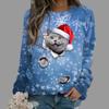 Autumn High Quality Women's Round Neck Long Sleeve 3D Printed Pet Cat Pattern Fashion Casual Women's Plus Size XXS-6XL