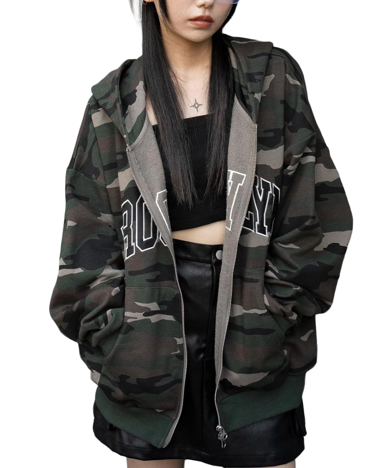 

WEGO Graphic Big Zip Size Pattern 1 Women s Hoodie, Sweatshirt, Outerwear, Fall/Winter Clothing, Streetwear, Casual, Gift, School, F,