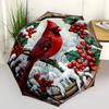 Christmas Cardinal Folding Umbrella Fashion Auto-Open Design 8 Iron Ribs Plastic Handle Foldable Sunshade Perfec Christmas Gift