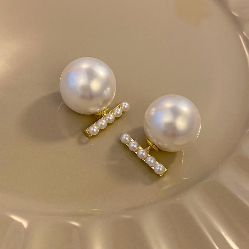 Gold Plated Pearl Heart Stud Earrings Shiny Rhinestone Earring Metal Elegant Fashion Romantic Female Couple Jewelry Wedding Gift