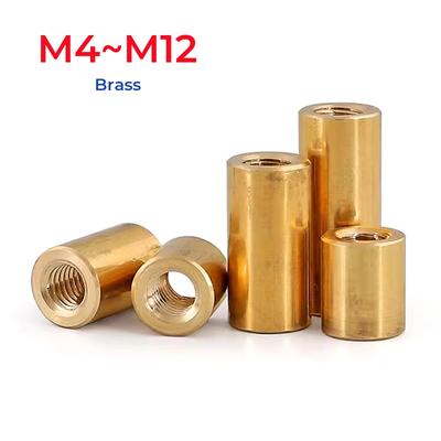 M4 M5 M6 M8 M10 M12 Brass Extend Long Lengthen Round Coupling Nut Sleeve Tubular Nuts Joint Sleeve Nut
