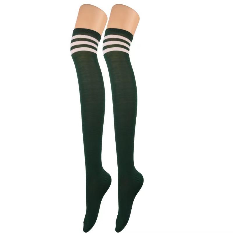 Woman Cosplay Stockings Red White Strips Lolita Long Socks Over Knee Thigh High Socks Women Compression Socks