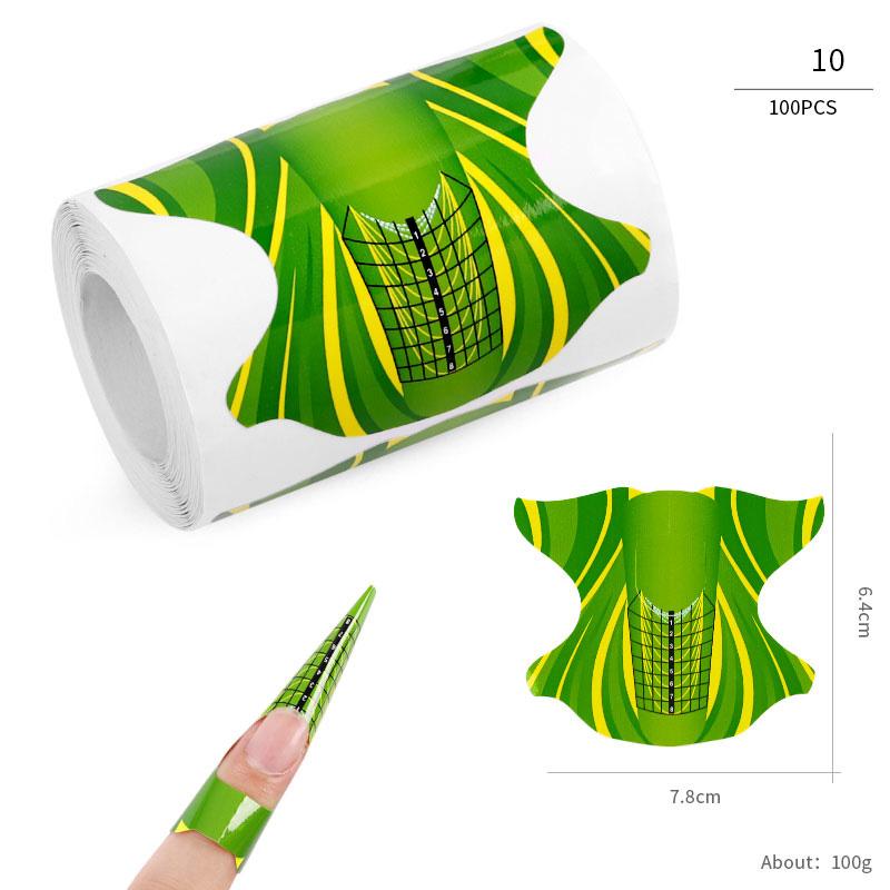 100Pcs/Lot French Nail Form Tips Nail Sticker Extension Acrylic UV Gel Curve False Nails Art Tools DIY Guide Forms Manicure Set