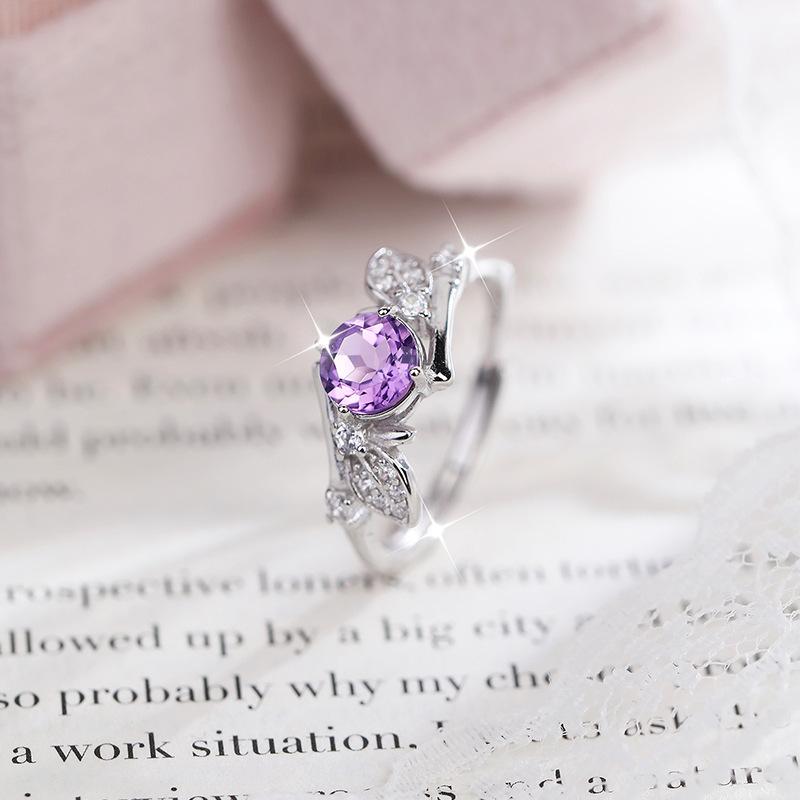 Natural Stone Ring for Women's S925 Pure Silver Non Fading Ring? Popular High-end Accessories On Xiaohongshu for Women's Fashion Retro Jewelry Gifts